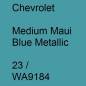 Preview: Chevrolet, Medium Maui Blue Metallic, 23 / WA9184.